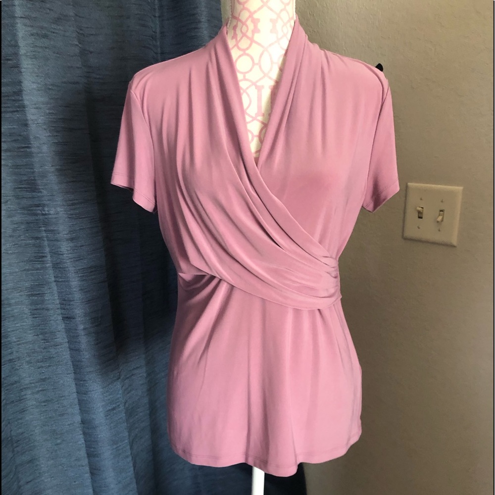 Lavender DKNY faux wrap top